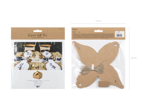 Köszönetajándék doboz kraft, címkével (10 db)