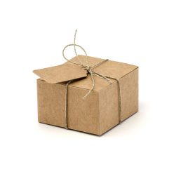 Köszönetajándék doboz kraft, címkével (10 db)