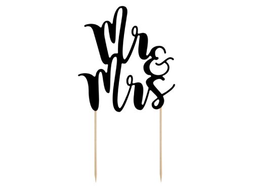 Tortadísz Mr&Mrs - fekete