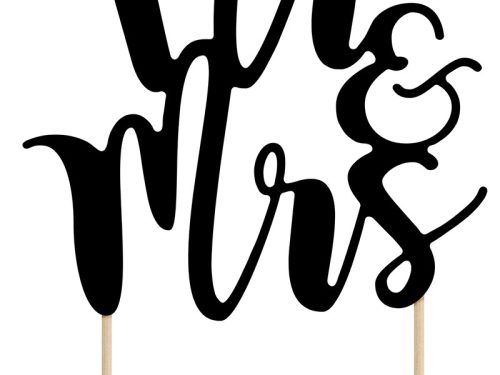 Tortadísz Mr&Mrs - fekete