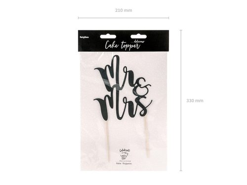 Tortadísz Mr&Mrs - fekete