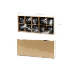 Gömbgyertya metál fekete 6cm (10 db)