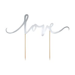 Torta dísz "Love" - ezüst