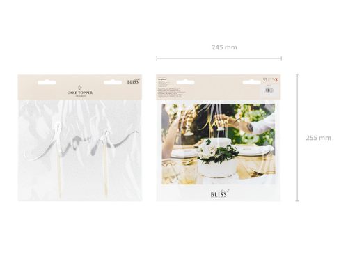 Torta dísz "Love" - ezüst