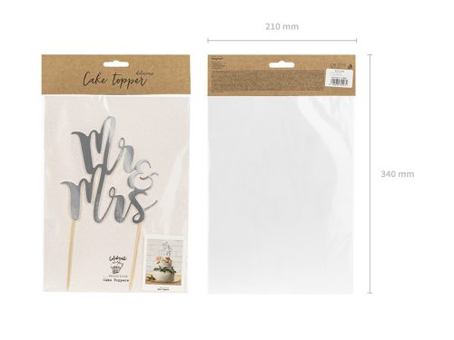 Tortadísz Mr&Mrs - ezüst