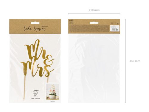 Tortadísz Mr&Mrs - arany