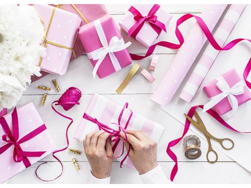 Dekorációs ragasztószalag - rozsaszín / arany (4 db)