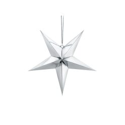 Papír Csillag - 45 cm Ezüst