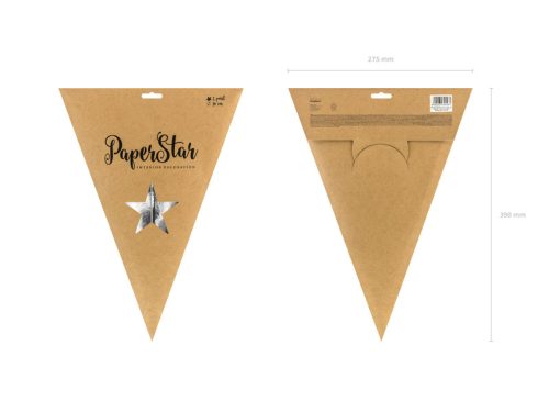 Papír Csillag - 70 cm Ezüst