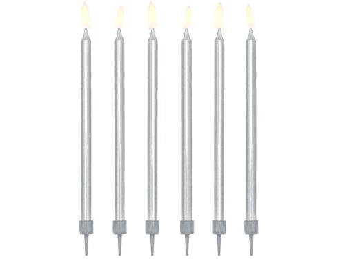 Születésnapi gyertya 12.5cm ezüst (12 db)
