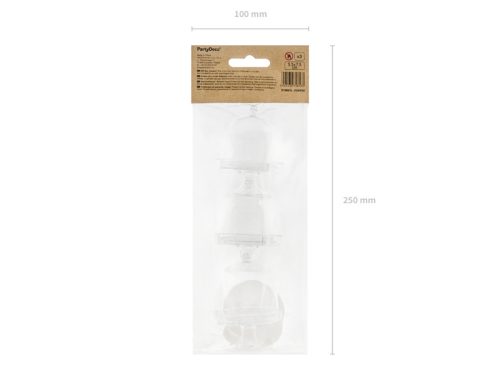 Átlátszó tortatál  köszönetajándék dobozka (3 db)