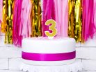 Szülinapi számgyertya "3" arany 7cm