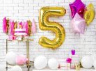Szülinapi számgyertya "5" arany 7cm