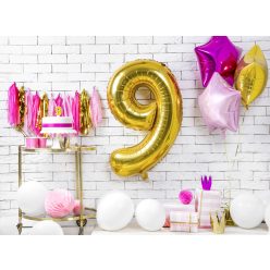 Szülinapi számgyertya "9" arany 7cm