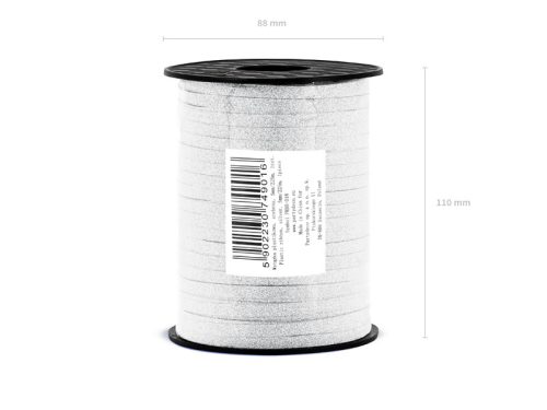 Műanyag szalag lufikhoz ezüst (5mm / 225m)