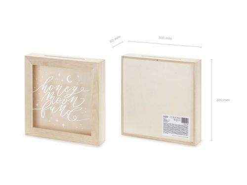 Nászút Alap Fa Persely "Honeymoon Fund" felirattal