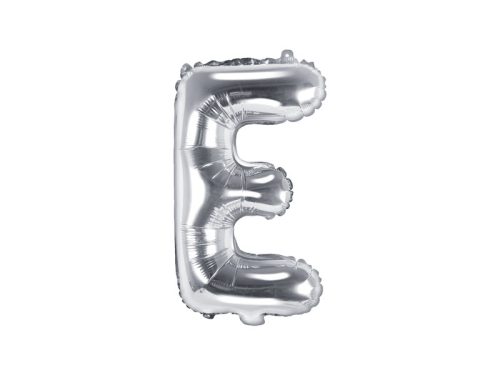 "E" betű fólia lufi 35cm ezüst