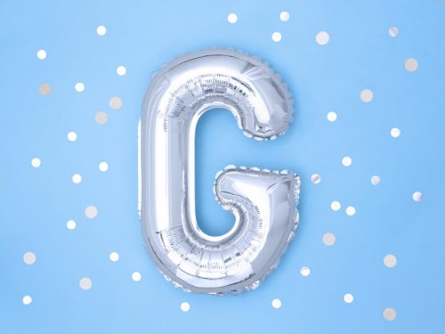 "G" betű fólia lufi 35cm ezüst