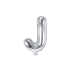 "J" betű fólia lufi 35cm ezüst
