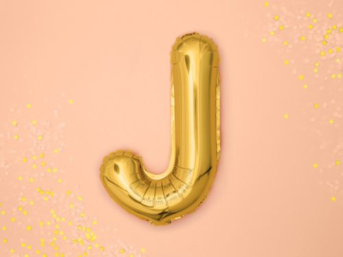"J" betű fólia lufi 35cm arany