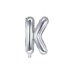 "K" betű fólia lufi 35cm ezüst