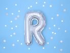 "R" betű fólia lufi 35cm ezüst