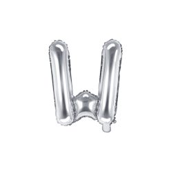 "W" betű fólia lufi 35cm ezüst