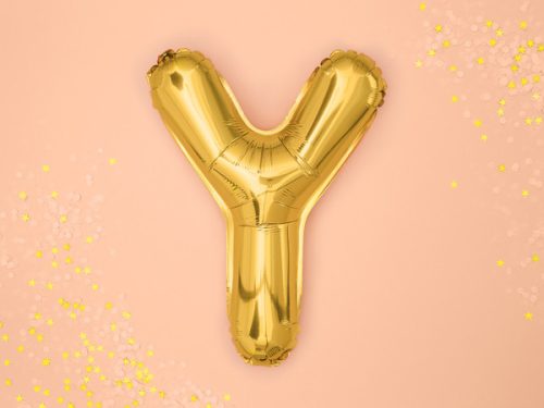 "Y" betű fólia lufi 35cm arany