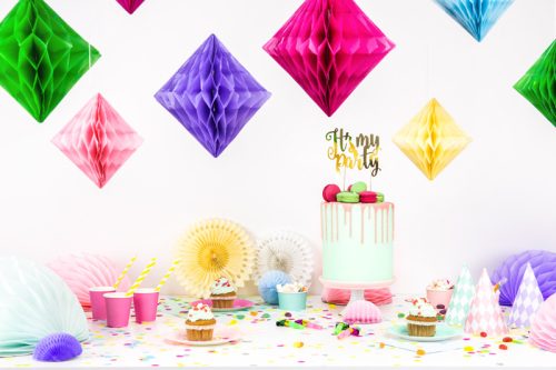 Méhsejt dekoráció gyémánt light égszínkék 30cm