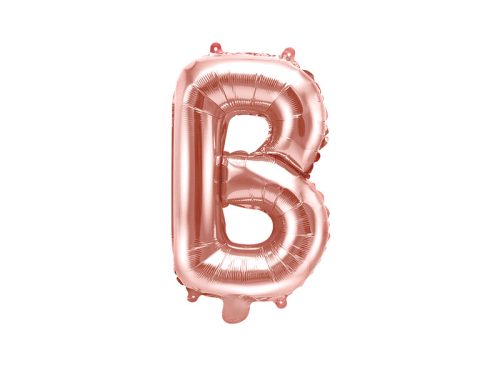 "B" betű fólia lufi 35cm rózsaarany