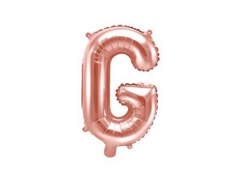 "G" betű fólia lufi 35cm rózsaarany