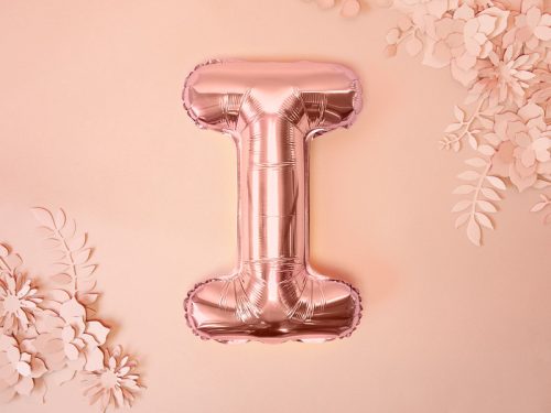 "I" betű fólia lufi 35cm rózsaarany