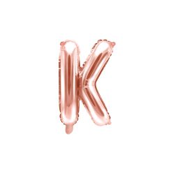 "K" betű fólia lufi 35cm rózsaarany