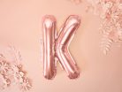 "K" betű fólia lufi 35cm rózsaarany