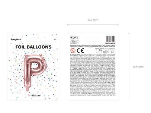 "P" betű fólia lufi 35cm rózsaarany