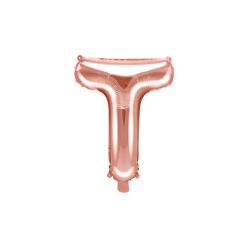 "T" betű fólia lufi 35cm rózsaarany