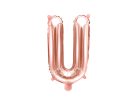"U" betű fólia lufi 35cm rózsaarany