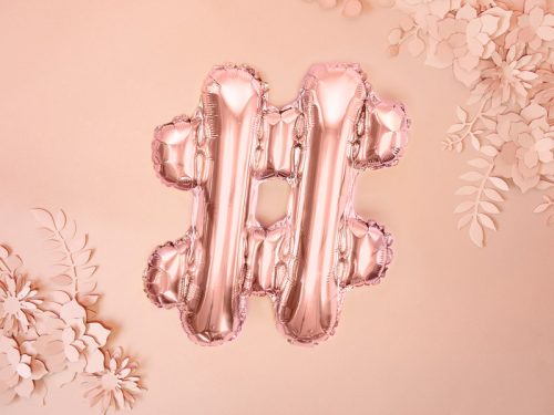 Fólia lufi # 35cm rózsaarany