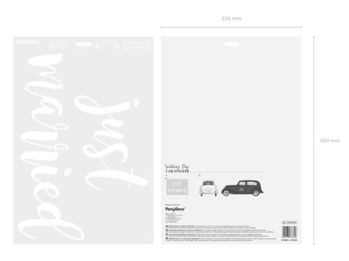 Esküvői autómatrica "Just married" 33x45cm