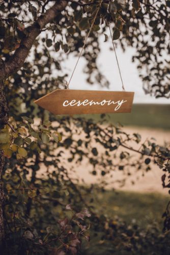 Fa útjelző tábla "Ceremony" 