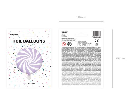 Fólia lufi Cukorka - világos lila 35cm