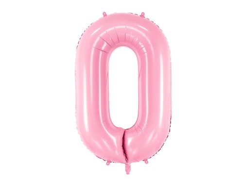 Szám fólia lufi ''0'' 86cm rózsaszín