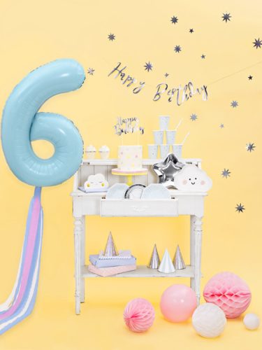 Szám fólia lufi ''6'' 86cm világoskék