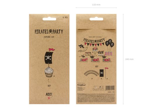 Muffin díszítő készlet - Kalóz party (6 db)