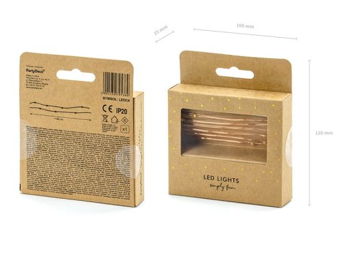 Dekoratív LED lámpák rézhuzalon - 1,90m