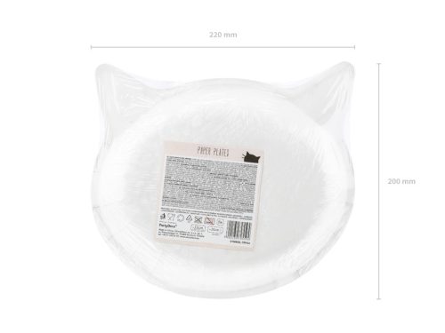 Cica formájú papírtányérok (6 db)