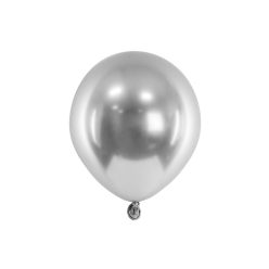 Fényes léggömb 12 cm ezüst (50 db)