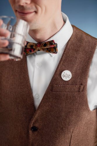 Üdvözlőlap kitűzővel "Groom Team"