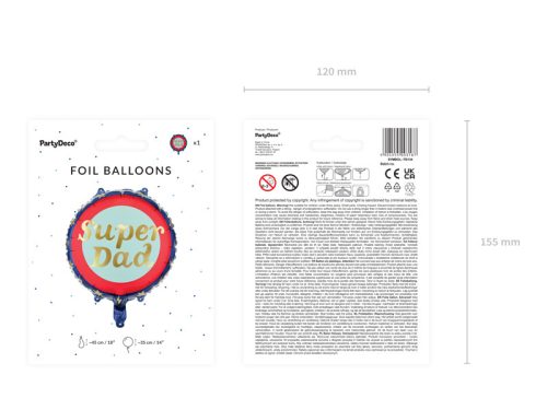 Fólia lufi Apukáknak - "Super Dad" 45 cm