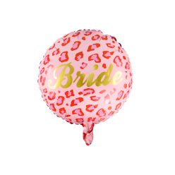 Fólia lufi – Bride felirattal, párducmintás, 45 cm
